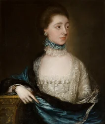 Onbekende Dame met een Blauwe Mantel, ca. 1765
